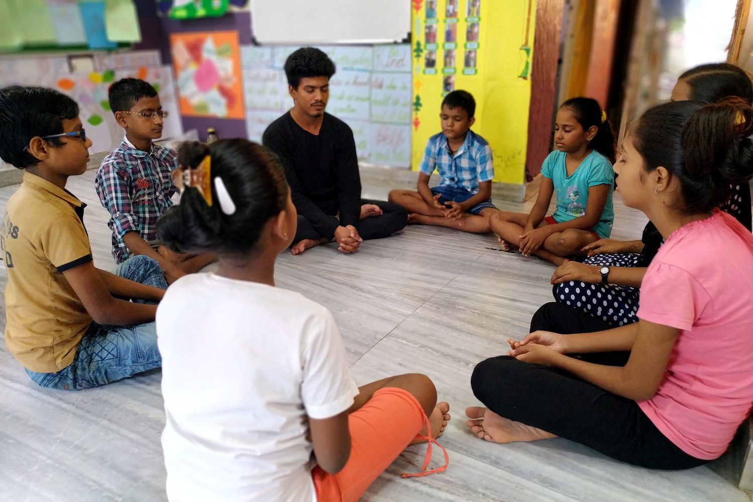 A circle session at Touching Lives