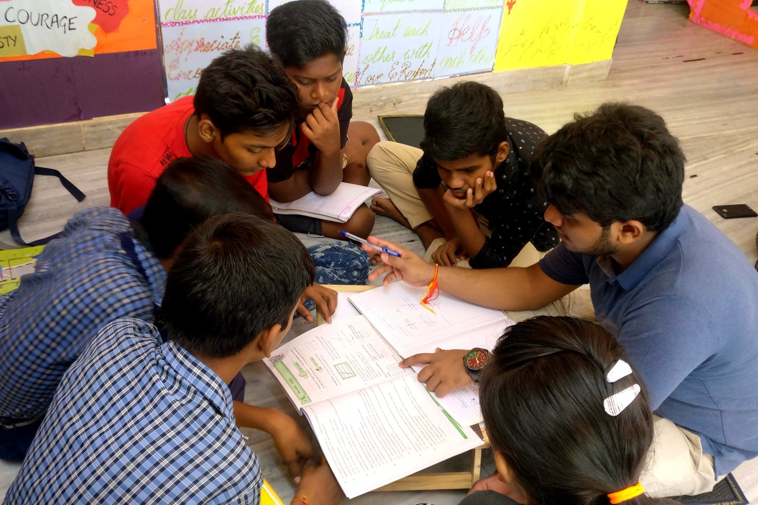 Volunteers with Touching Lives students